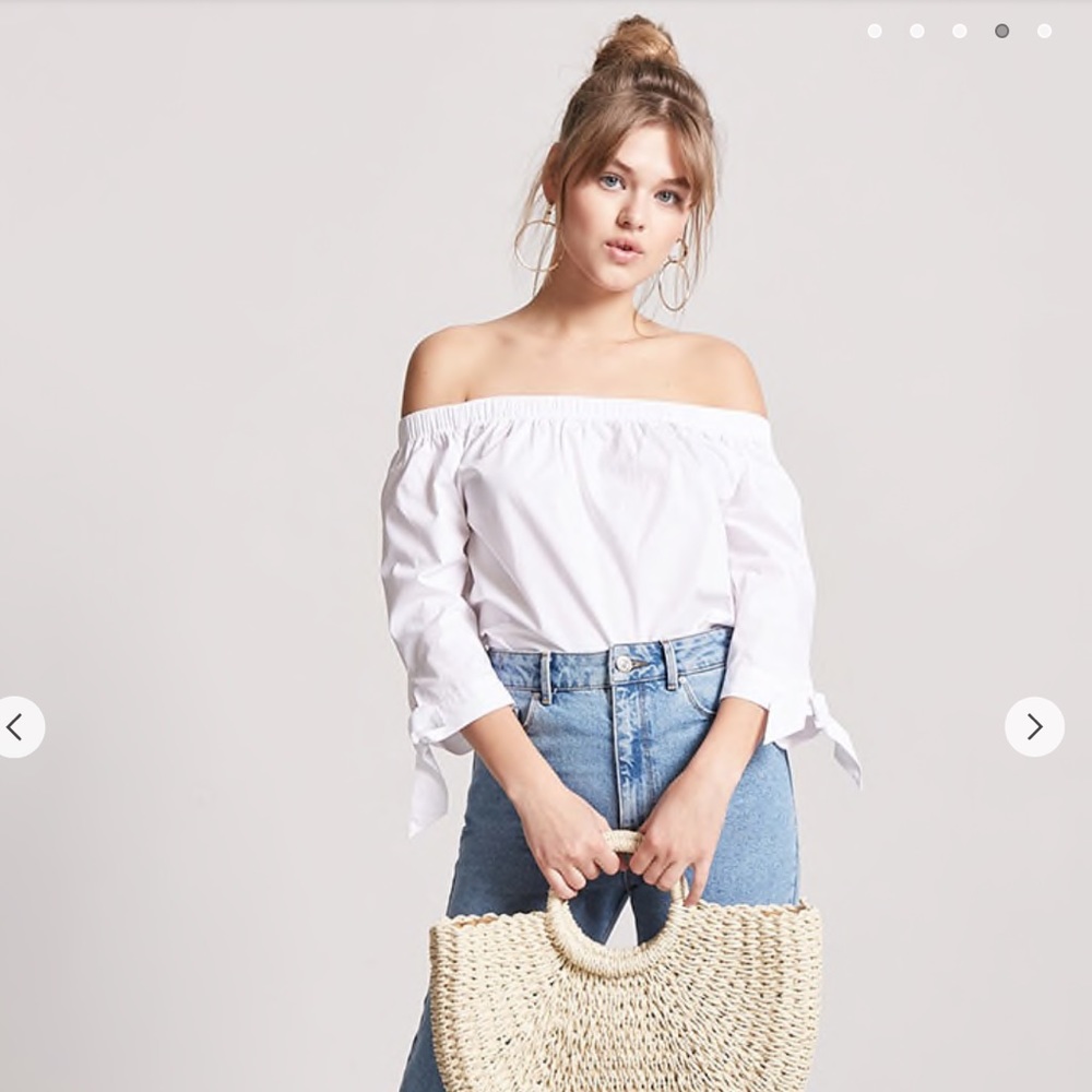 Forever 21 off the shoulder white top